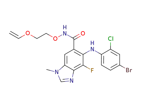 5-[(4-bromo-2-chlorophenyl)amino]-N-[2-(ethenyloxy)ethoxy]-4-fluoro-1-methyl-1H-benzimidazole-6-carboxamide